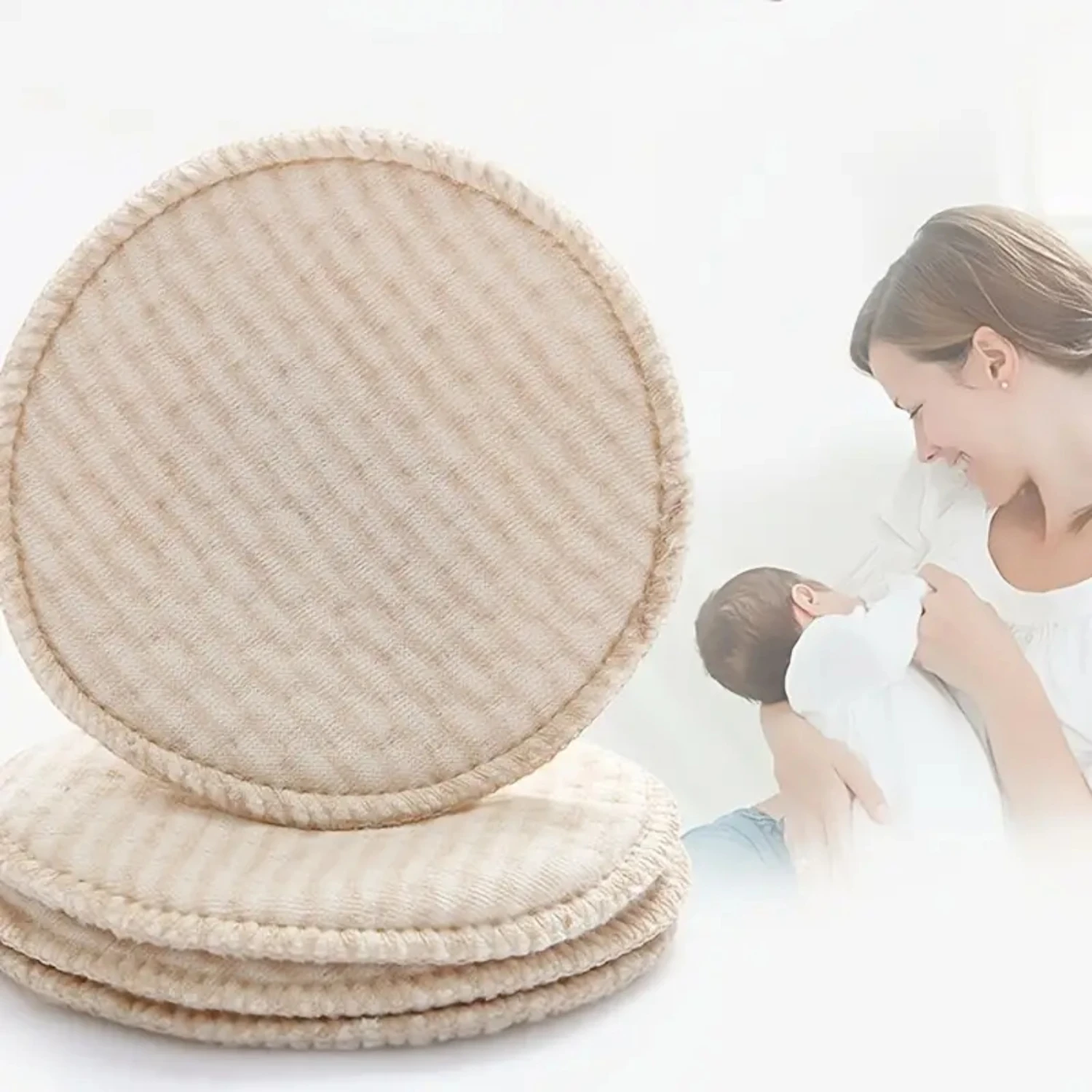 

Organic Soft Eco-Friendly Washable Nursing Pads for Sensitive Skin - Reusable Galactorrhea Guards made of Organic Cotton - Ideal