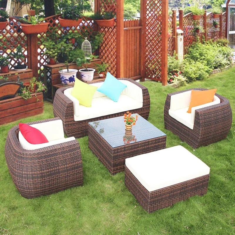 Outdoor sofa rattan sofa chair sun room rattan chair kit hotel villa furniture