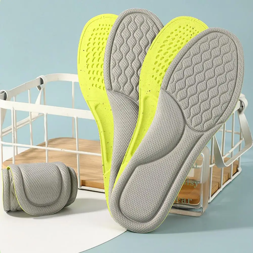 1 Pair Shoe Insole Insert Sweat Absorbing Soft Cushioning Foot Massage Men Women Running Walking Comfort Foam Inner Sole Pad