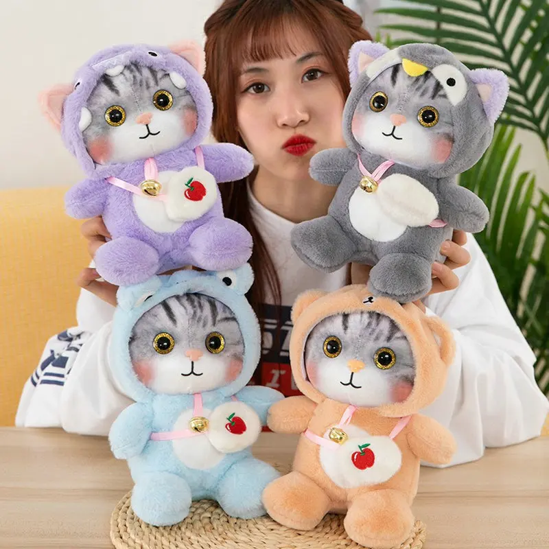 Cute Real Life Plush Cats Doll Stuffed Hat Cat Plush Toys Doll Birthday Gift Home Decoration