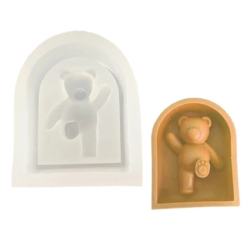 قوالب شمعة باب الدب قوالب السيليكون قالب الحلي الراتنج لصنع الشمعة