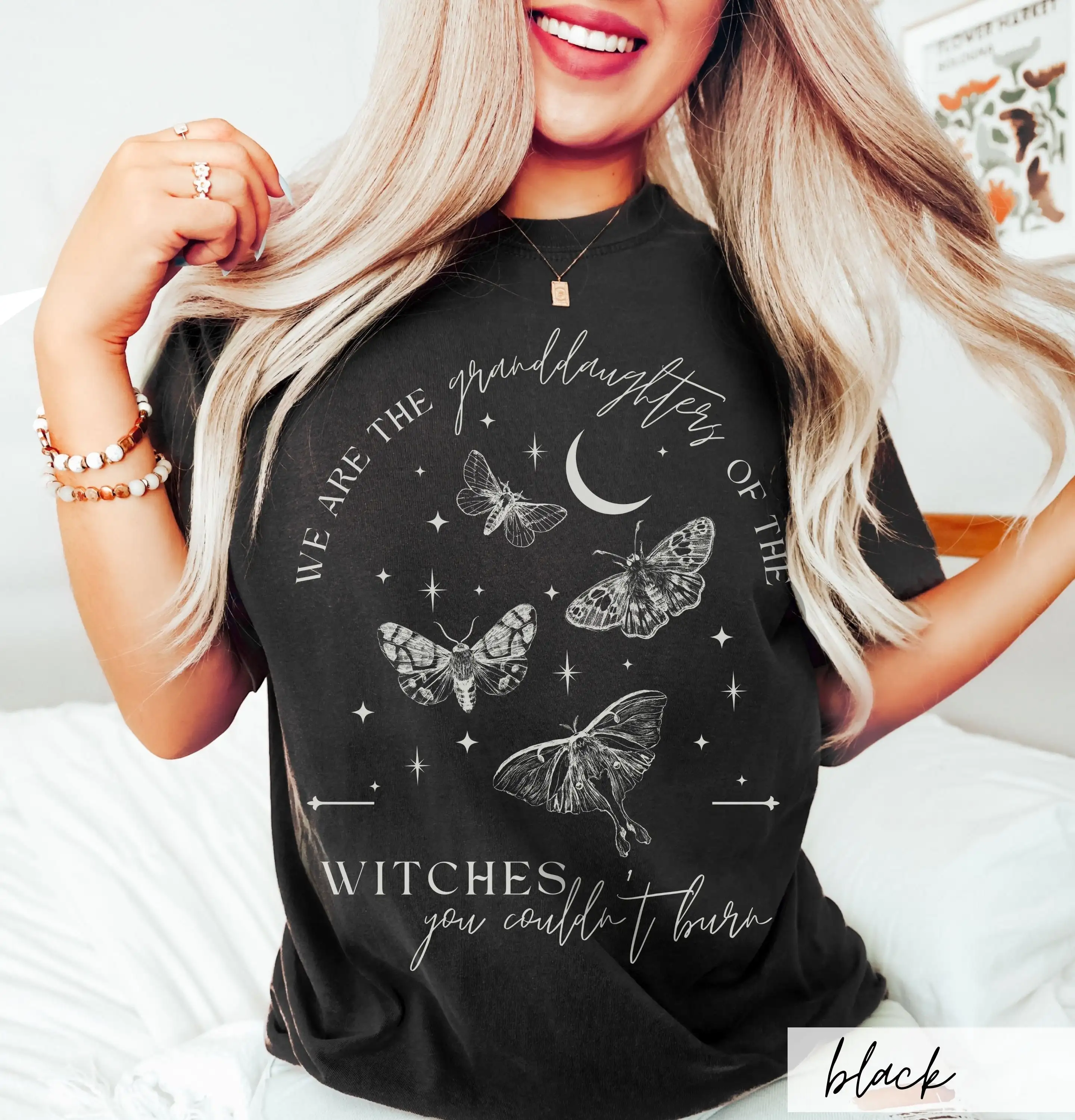 Comfort Colors Granddaughters of Witches Moth Shirt: Whimsigoth Celestial Gift
