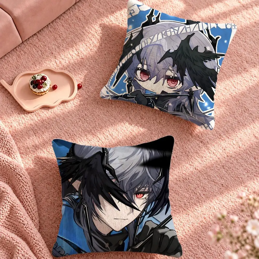 Game Arknights Caster Logos Cushion Cover Cute Cartoon Throw Pillow Cover Soft Plush Cushion Cover Sofa Bedroom Home Decor