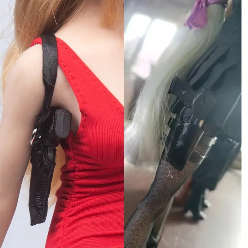 

TYM141 1/6 Scale Shoulder Gun Holsters Leggings Holster Equipment Model for 12'' Action Figures Toys Male Female Soldier Display