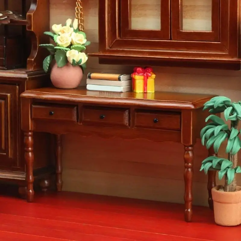 

1:12 Scale Miniature Doll House Furniture Wooden Table Handcrafts Desk Model Figure For Realistic Play And Display A2UB