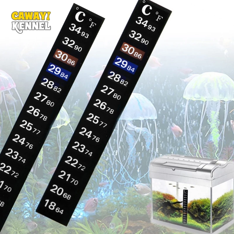 2pcs/set Aquarium Fish Tank Thermometer Temperature Sticker Aquarium Accessories Digital Dual Scale Stick-on HighQuality Durable