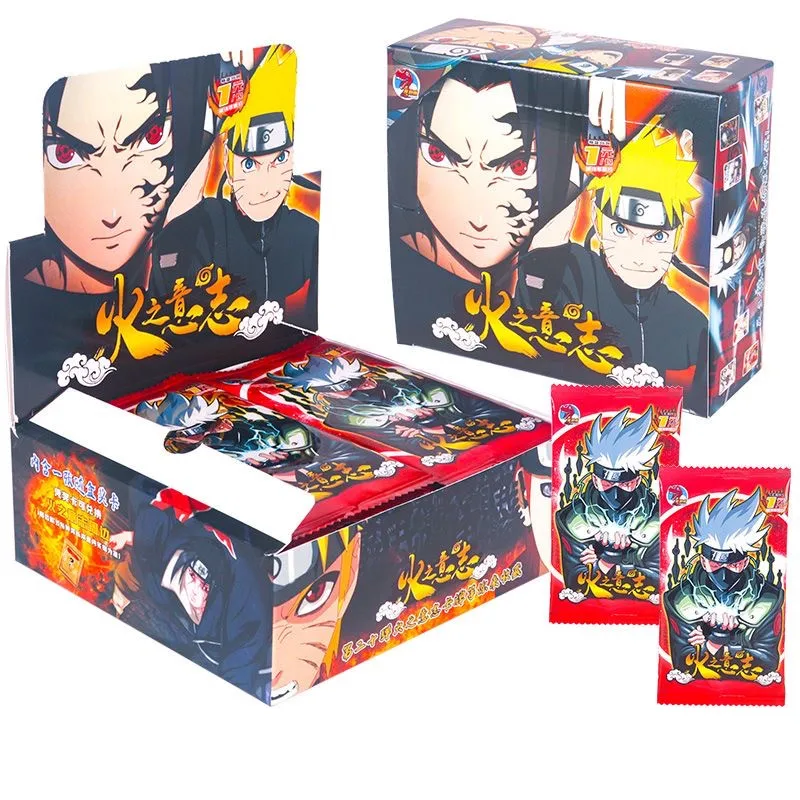 2024 Anime Dinosaur Series Naruto Rare Flash Card Sasuke Madara Will of Fire Uzumaki Naruto Ninja Wars Toy Collection Card