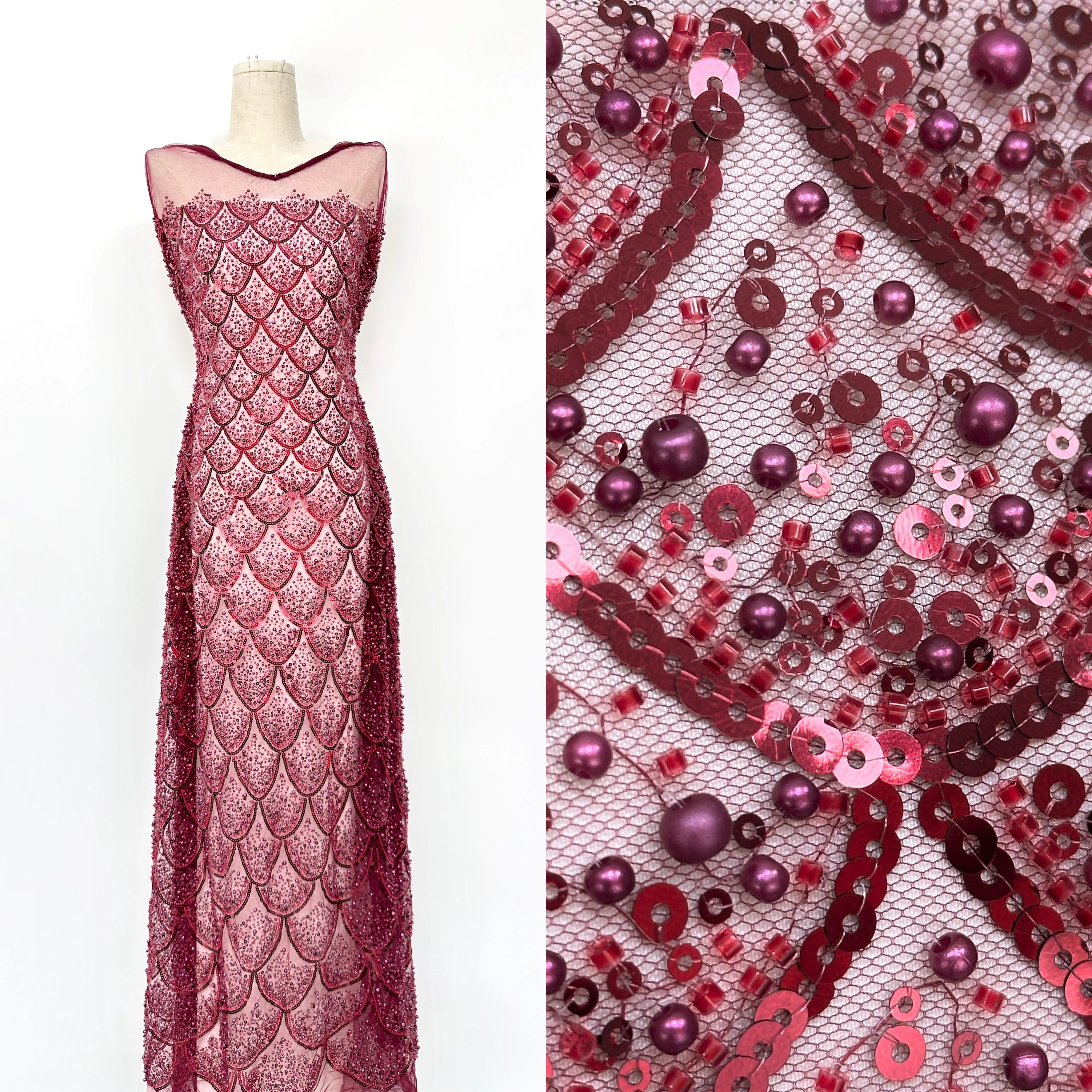 

Luxury Material For French Embroidery Beadeds Lace Fabric With Sequins European Bridal Lace Nigerian Fabric For Wedding Dress