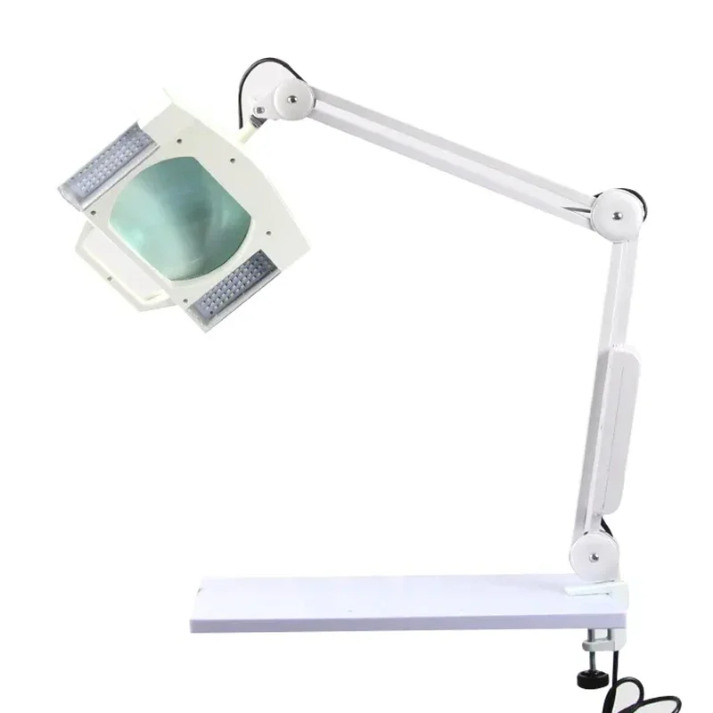 LED Magnifier Lamps Nail Art Beauty Salon Equipment Clip-on Square LED Cold Light Lamp Magnifying Glass