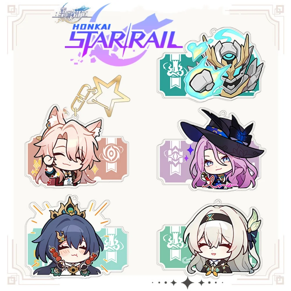 Honkai: Star Rail nuevo llavero lindo dibujos animados Anime Boothill Jiao Qiu Firefly S.A.M colgante llavero mochila joyería insignia regalo