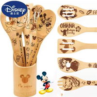 5pcs/Anime Disney Spoon Shovel Set Toy Kawaii Cartoon Mickey Mouse Kitchen Supplies Princess Winnie Cooking Set DIY Kids Gift