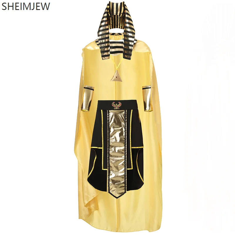 Egyptian Pharaoh Adult Men Halloween Roman Pharaoh Costume Greek Mythology Costume Cosplay Fancy Dress Party Cape Dress