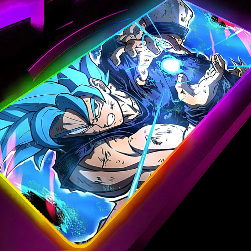 لوحة ماوس RGB Dragon Ball Trunks سجادة كبيرة من نوع سرعة الكمبيوتر لمشغلات الرياضات الإلكترونية ولوحة مفاتيح الكمبيوتر المحمول LED ولوحة الماوس المكتبية #5