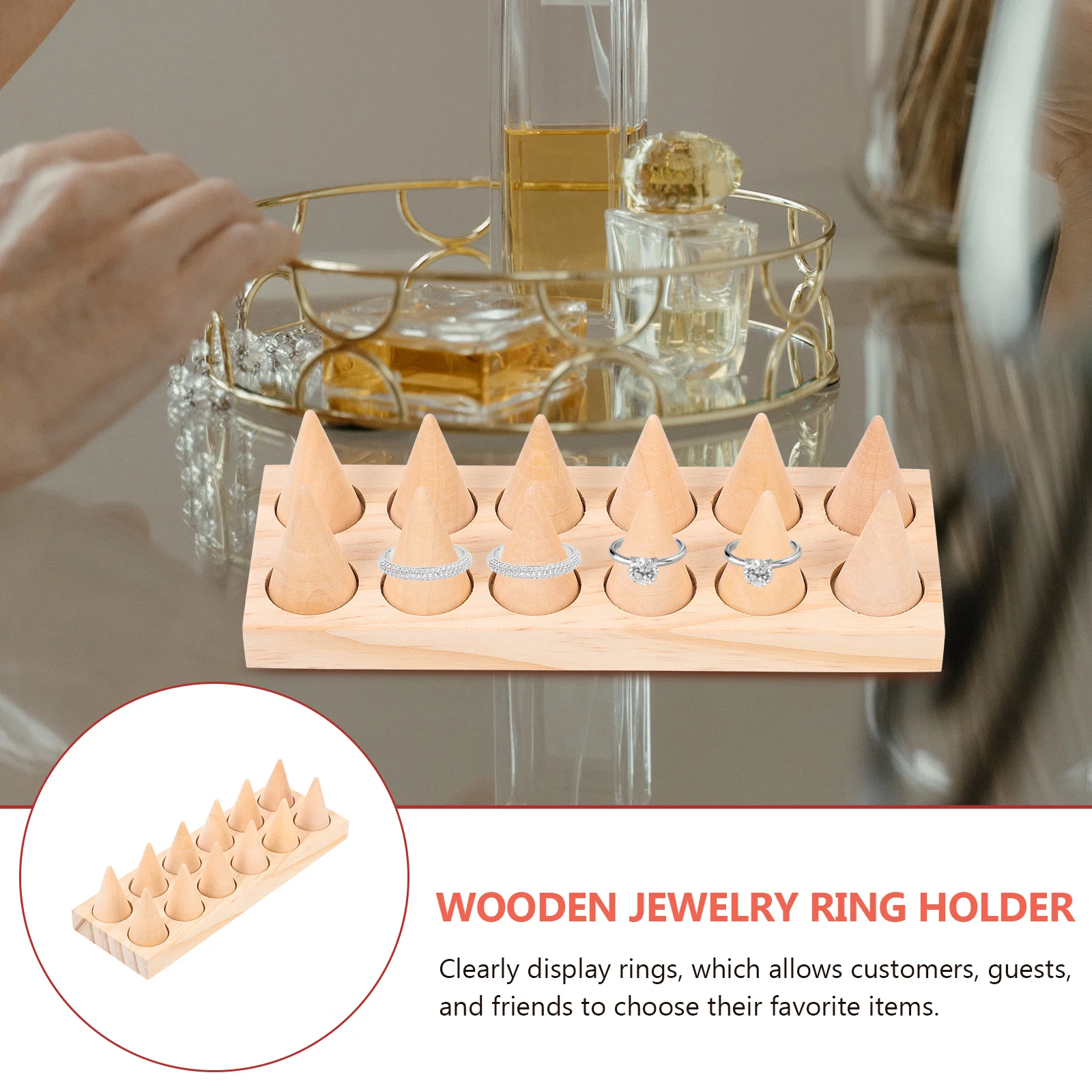 

Conical Ring Display Stand Earring Holder Organizer Cone Finger Holders Jewelry