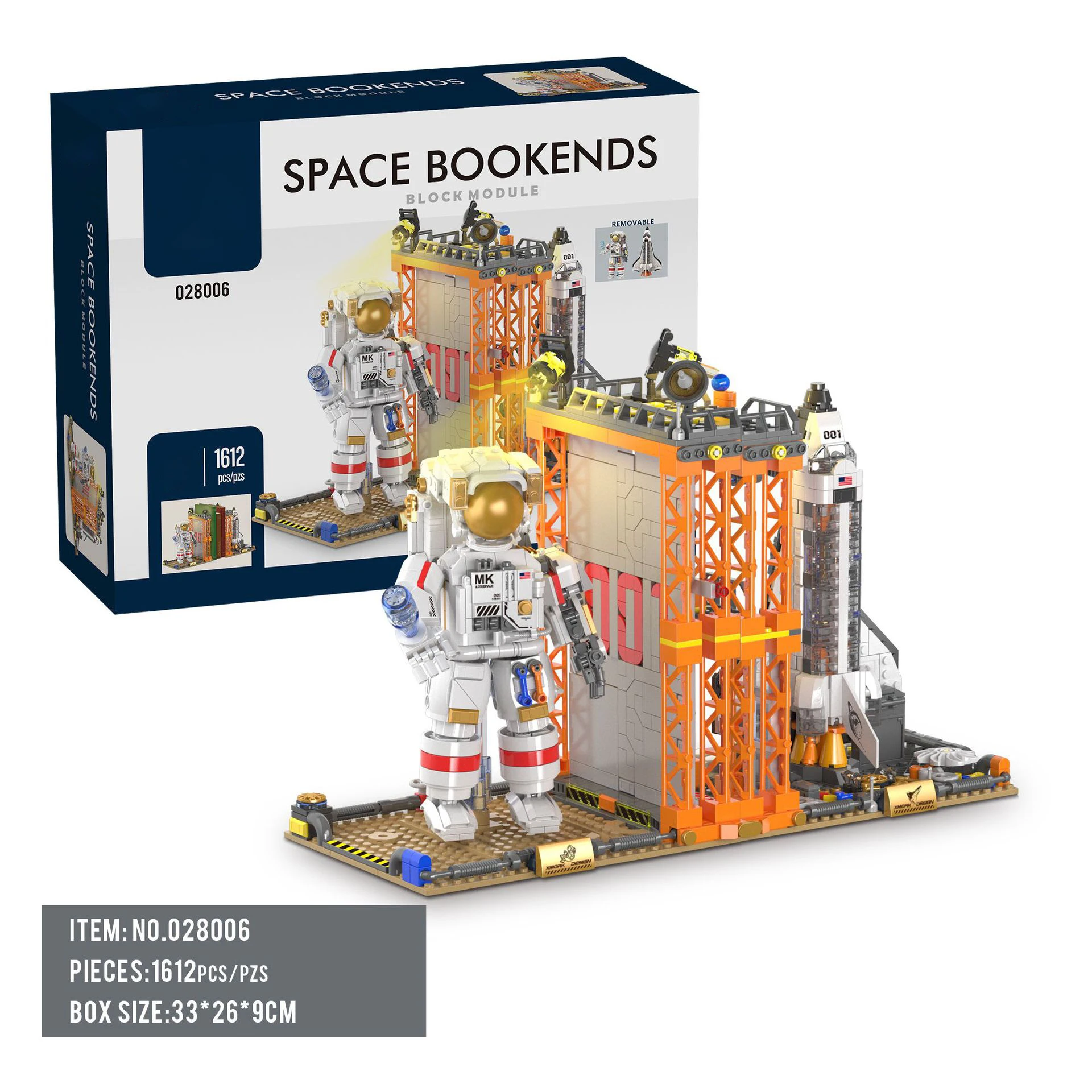 1623PCS Space Bookends Building Blocks DIY Rocket Astronaut Model STEM Educational Desk Decor Gift Boys Kids Birthday view 4