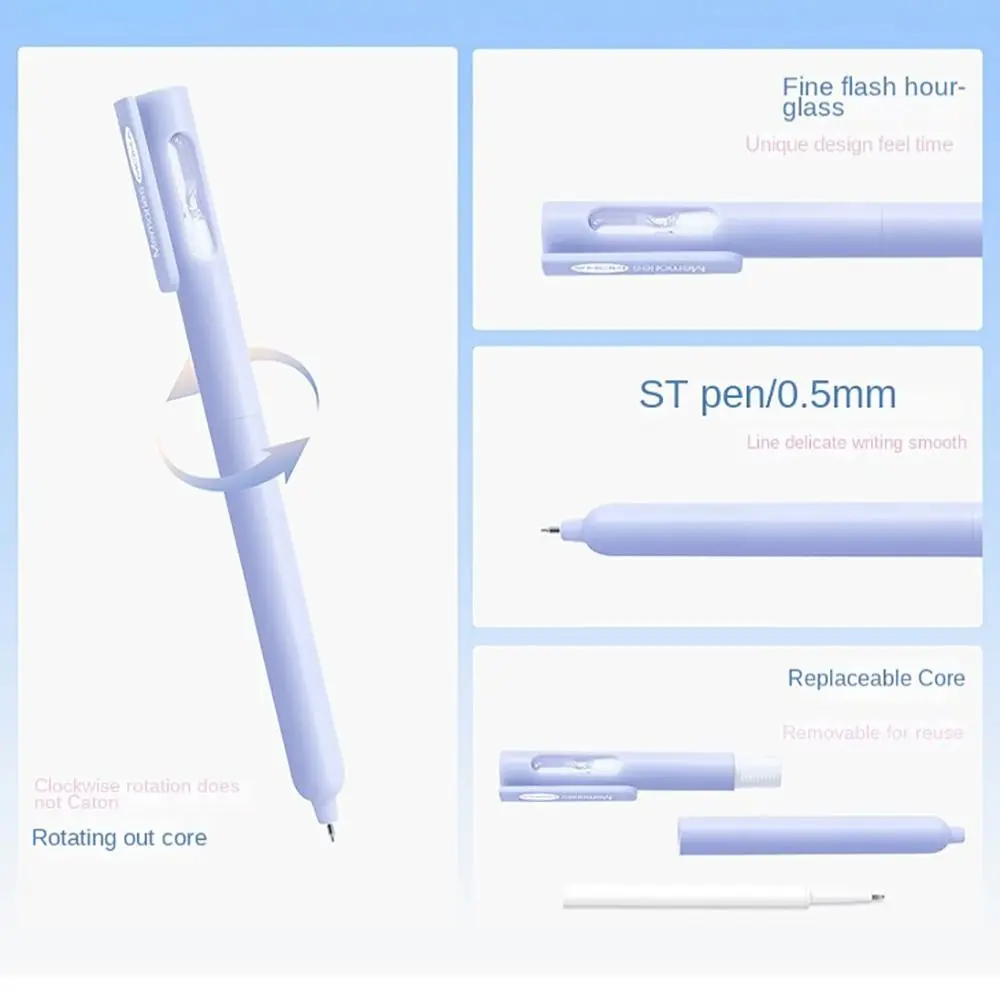 4 قطعة/3 قطعة الإبداعية البلاستيك هلام القلم الصحافة نوع 0.5 مللي متر الحبر الأسود قلم حبر جاف التجفيف السريع قلم محايد اللون هدية