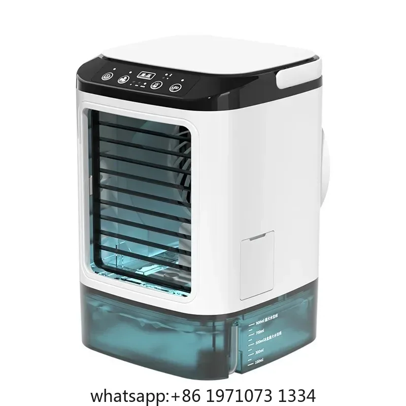 Air Conditioner Portable Fan Desktop Dual Spray Ultrasonic Atomization 3-Speed Mute Air Cooler Night Light Electric Fan for Home