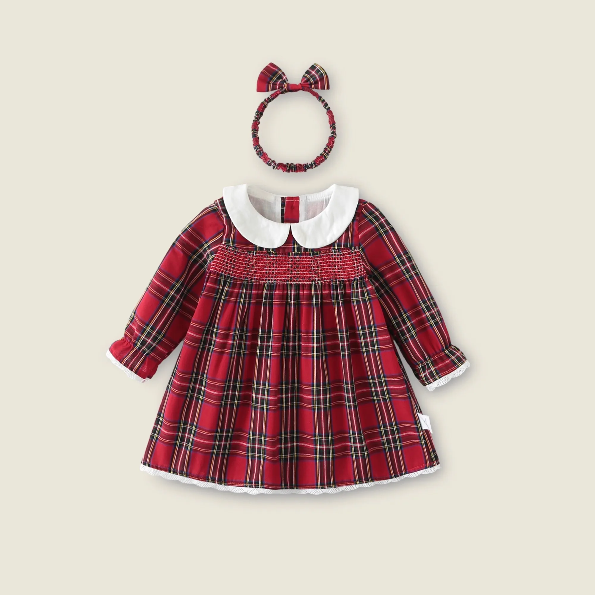 Vestido a cuadros de otoño 2025 para niñas de 0 a 3 años, traje de boda español para niños, traje fácil de combinar, vestidos tipo bata para niños pequeños, cárdigan de Navidad