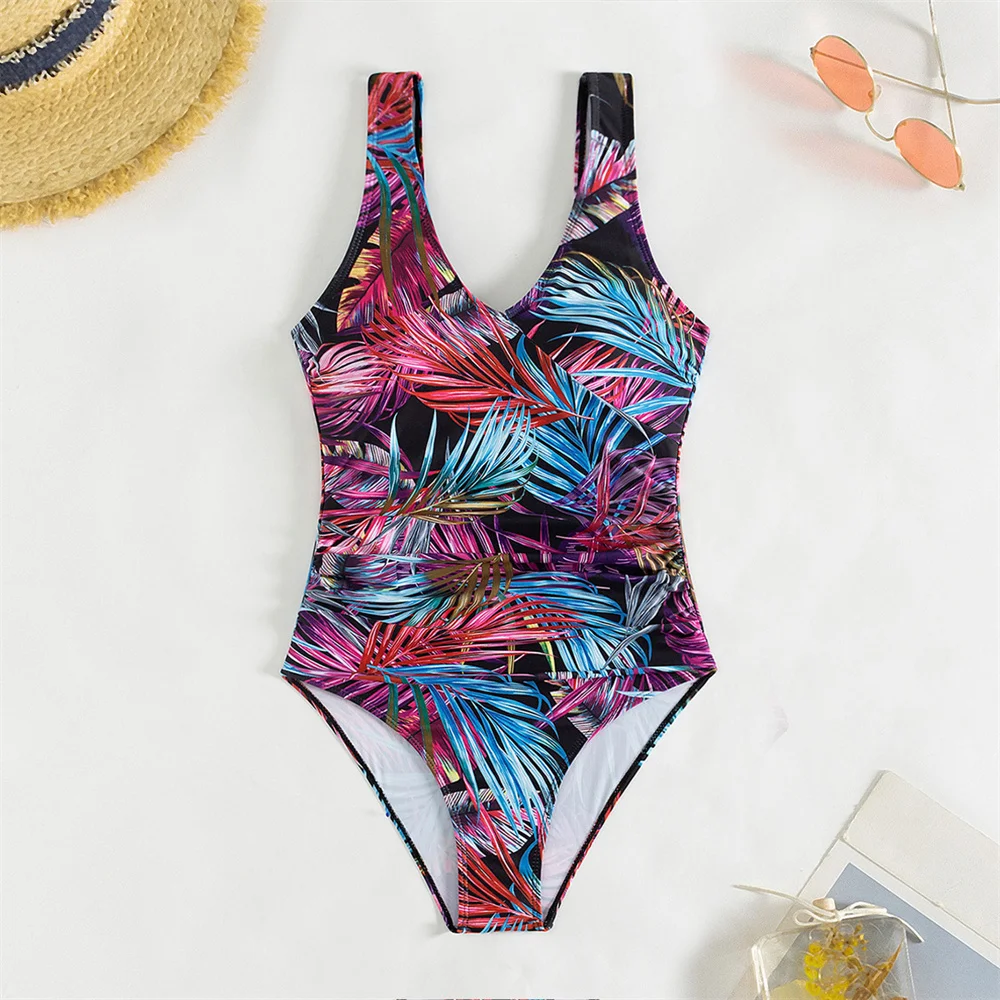 

Бикини с несколькими принтами и v-образным вырезом, купальник пуш-ап, монокини с открытой спиной Y2K, женский купальник для отдыха, пляжный купальный костюм, комплект бикини Biquinis