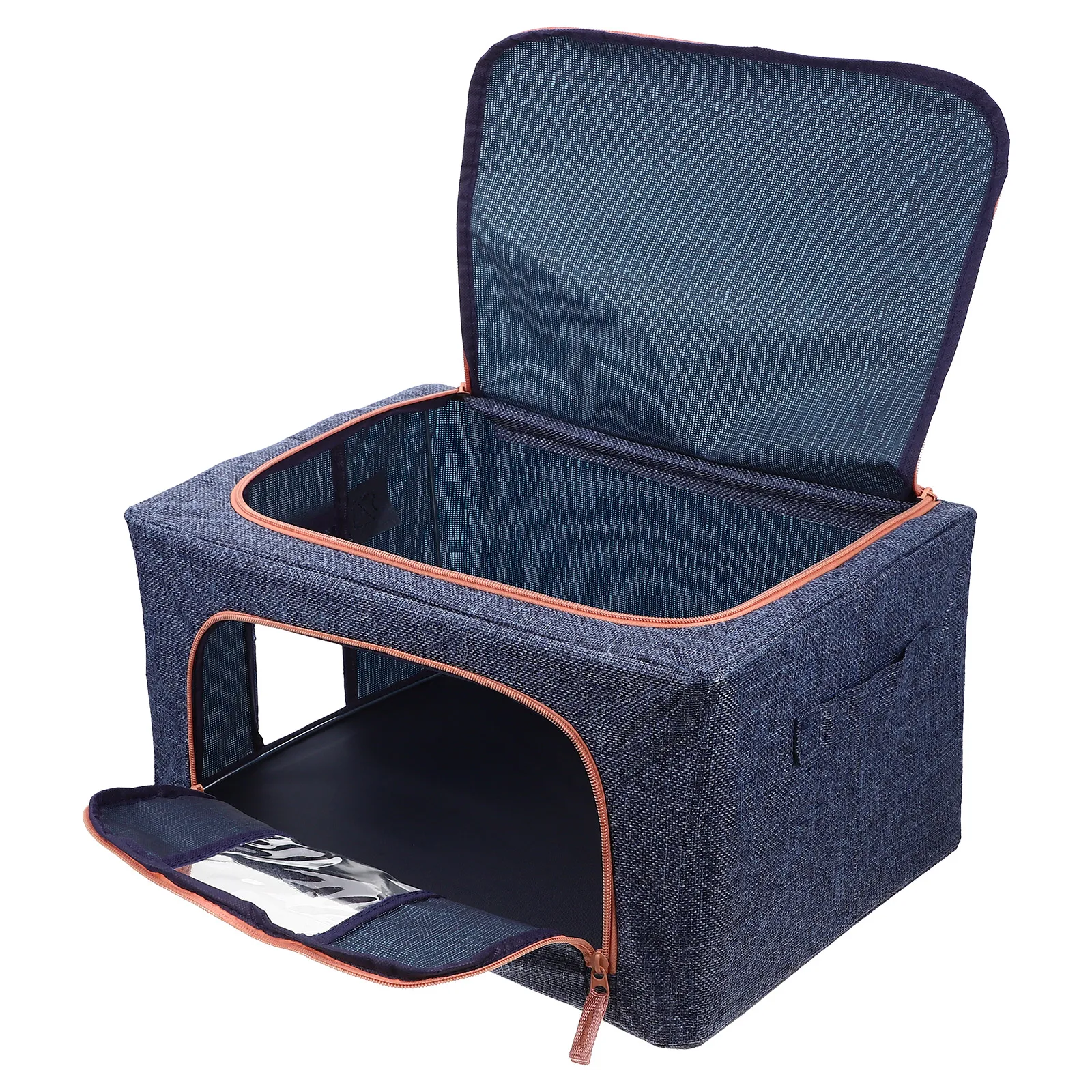 

Large Capacity Cotton Linen Storage Box Dustproof Lid Zipper Dorm Nursery Wardrobe Clothes Bedding ganizer Container Storage