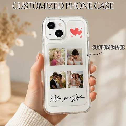 DIY Custom For iPhone 17 16 15 14 13 12 11 Pro Max Plus Mini SE XS XR Air 8 Plus Shockproof Phone Case Protective Back Cover
