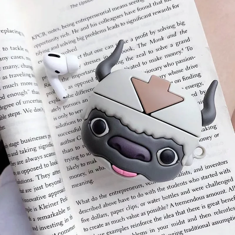 Caw dos desenhos animados anime avatar appa silicone proteger capa antichoque para airpods1 2 3 pro 2 caso de carregamento com mosquetão para airpods 4