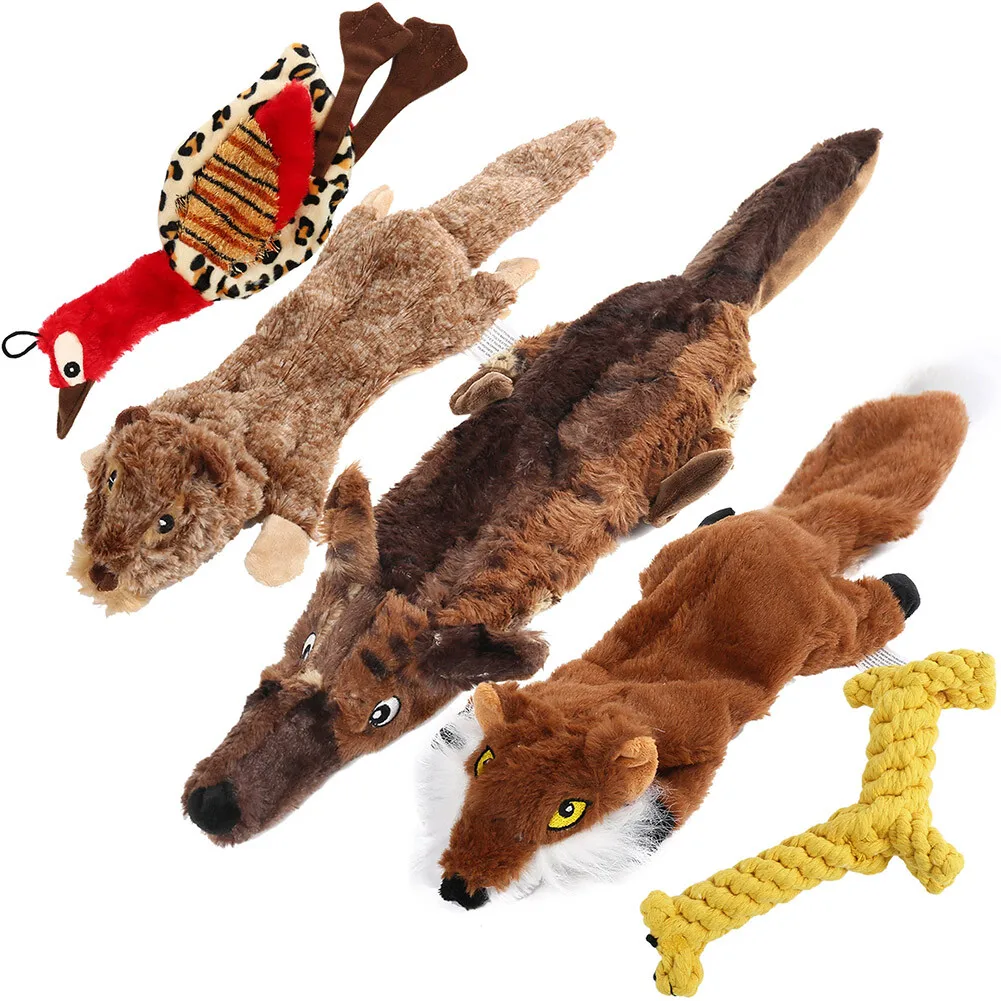 

5Pcs Dog Squeaky Toys Durable Plush Toy for Puppy Large Small Dogs Pets Squeaker