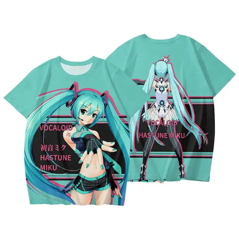 

Hatsune Miku Anime Character Impression T-shirt Round-neck T-shirt Comfortable and Casual, New Summer Personalized Short T-shirt