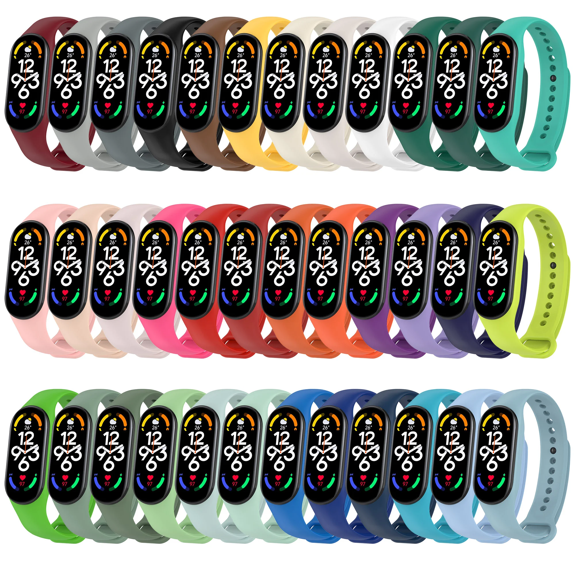 สําหรับ XIaomi MI Smart Watch Band 7 สายนาฬิกาซิลิโคนที่เหมาะกับผิว QUICK RELEASE ปรับกีฬาสมาร์ทวอท์ช Band Man Woman