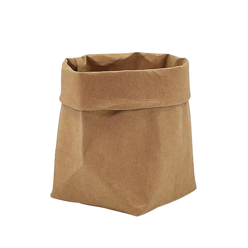 1Pcs Kraft Paper Pen Holder Mini Flower Pot Cover Creative Succulent Storage Box Office Desktop Organizer Potted Plant Cover