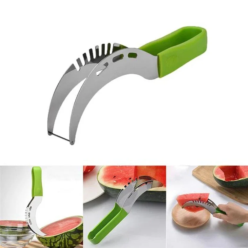 Stainless Steel Non-Slip Watermelon Slicing Knife Fruit Slicing And Clipping Cutter Kitchen Manual Fruit And Vegetable Cutter