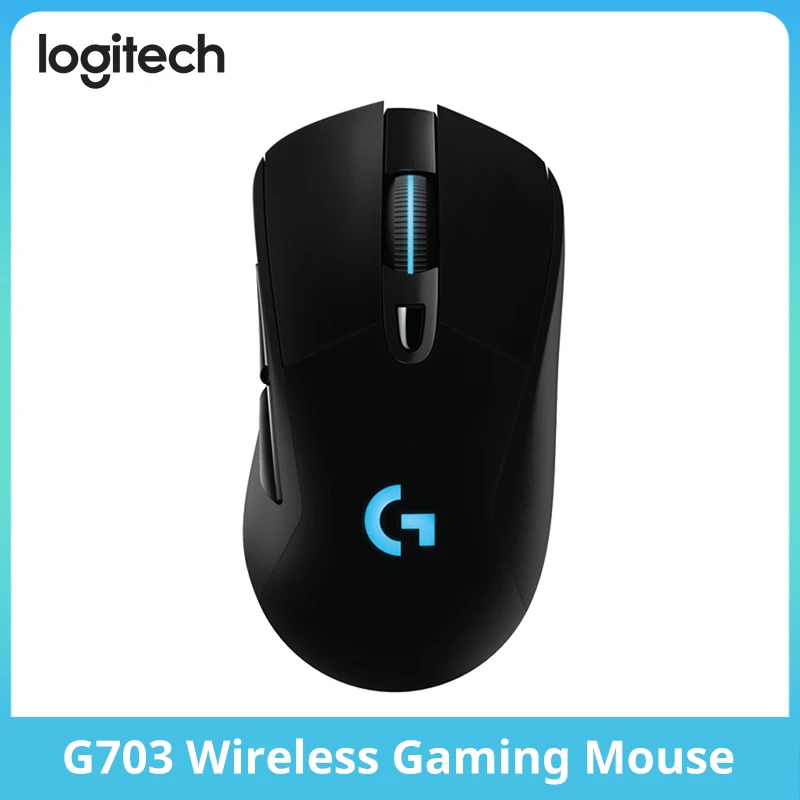 Logitech G703 HERO LIGHTSPEED Wireless Gaming Mouse 25600DPI RGB 6 Programmable Buttons Tunable Weight POWERPLAY Compatible Mice