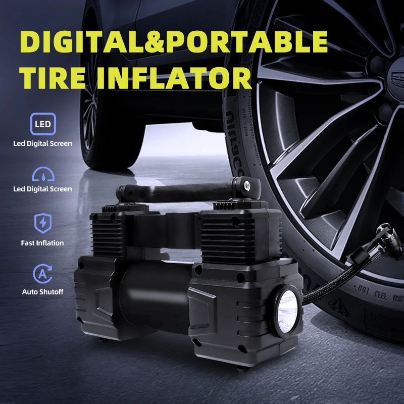 

Насос для накачки автомобильных шин, автомобильный воздушный насос, компактный насос для накачки, удобный проводной насос высокого давления.