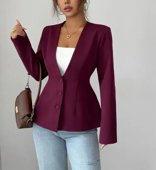 

Women's Suit Jacket 2025 Autumn and Winter Fashion Elegant High-End Style Button Jacket, Small Suit Jacket, Women's Clothing