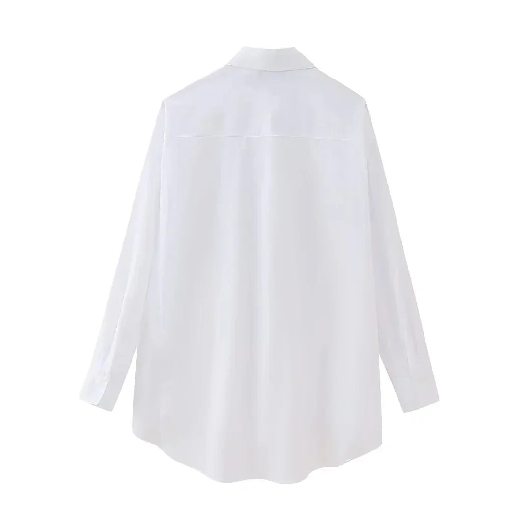 

Рубашка женская блузка insz Топ с длинным рукавом Повседневная свободная с пуговицами Blusas Mujer Осень 2023, модная женская одежда, белые рубашки, топ