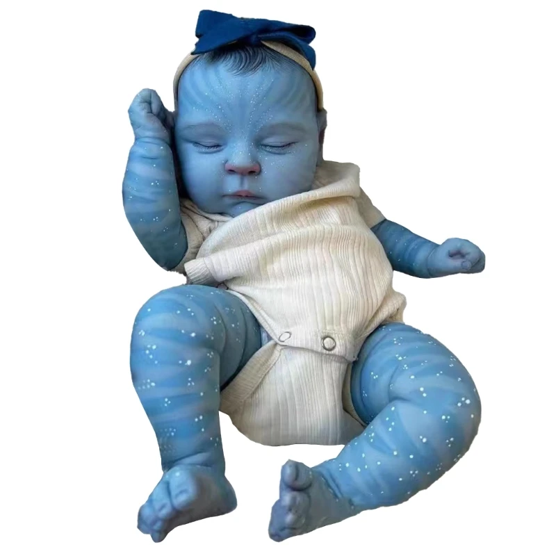 

Q0KB Realistic 3D Painted Baby Toy Collectible 3D Toy Attractive Silicones Cotton Body for Art Enthusiasts