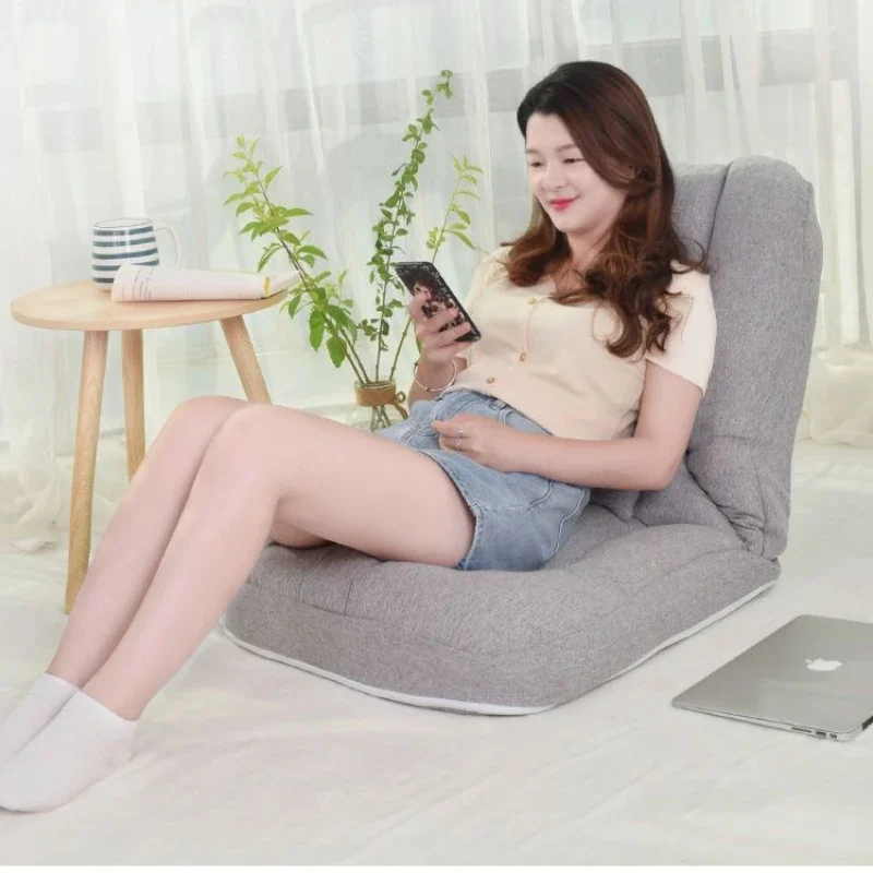 Lazy sofa Korean style tatami single backrest seat small apartment bedroom balcony bay window chair foldable Sofa Home Furniture