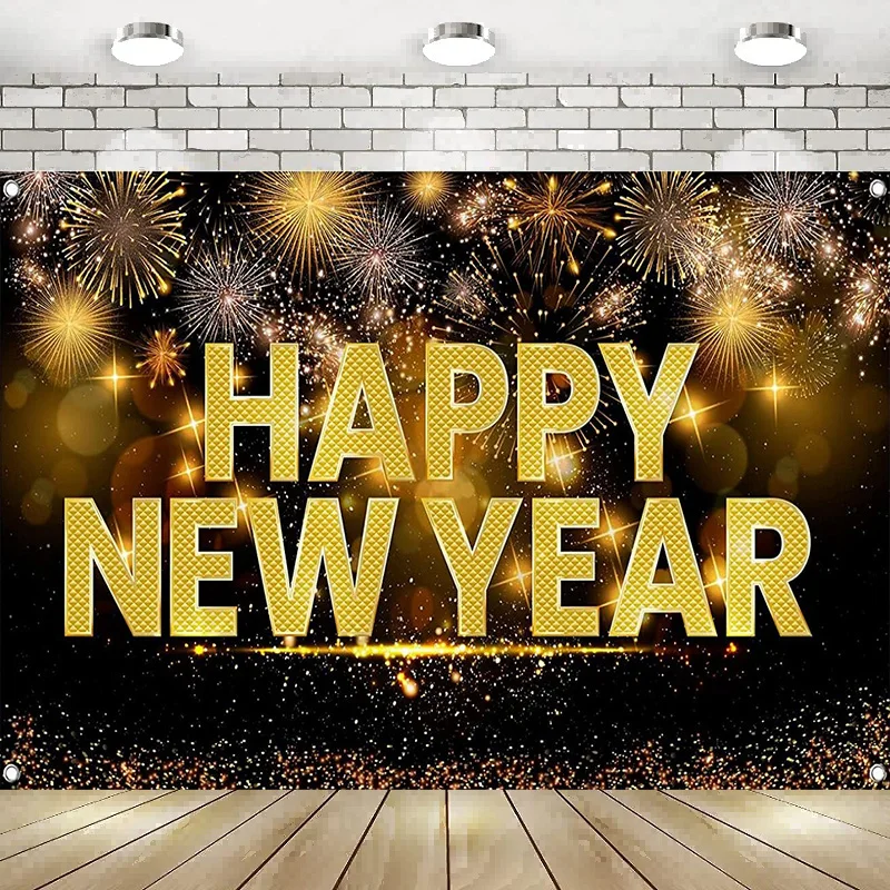 Happy New Year Photography Backdrop Eve Party Supplies 2024 Background Banner Poster Decoration Party Baby Shower