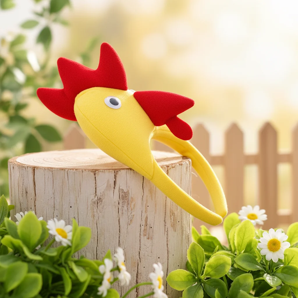 Decorative Cartoon Chicken Headband Funny 3D Chick Wear Adorkable Chicken for Christmas Halloween Party