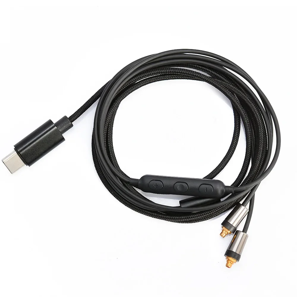 MMCX Replacement Headphone Cable TYPE-C Audio Cable with Volume Control HiFi Earphone Line for Shure SE215 SE315 SE535 SE846
