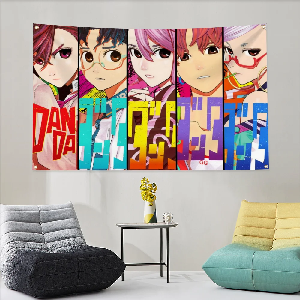 Dandadan Decor Home Tapestry Anime Flag to Hang Flags for Bedrooms Manga Outdoor Decoration Personalized Items Garden Fall