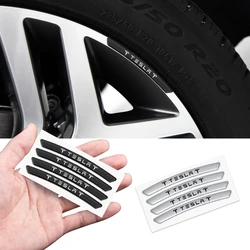 4pcs Aluminum Car Wheels Rims Decorative Stickers Auto Accessories For Tesla Model 3 Model S Model X Model Y Roadster Invader