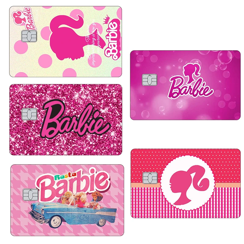 Anime Fashion Barbie Card Stickers Kawaii Bank Traffic Credit Debit Cards Matte Pvc Sticker Film Tape Skin Decal Gifts Tape Toys