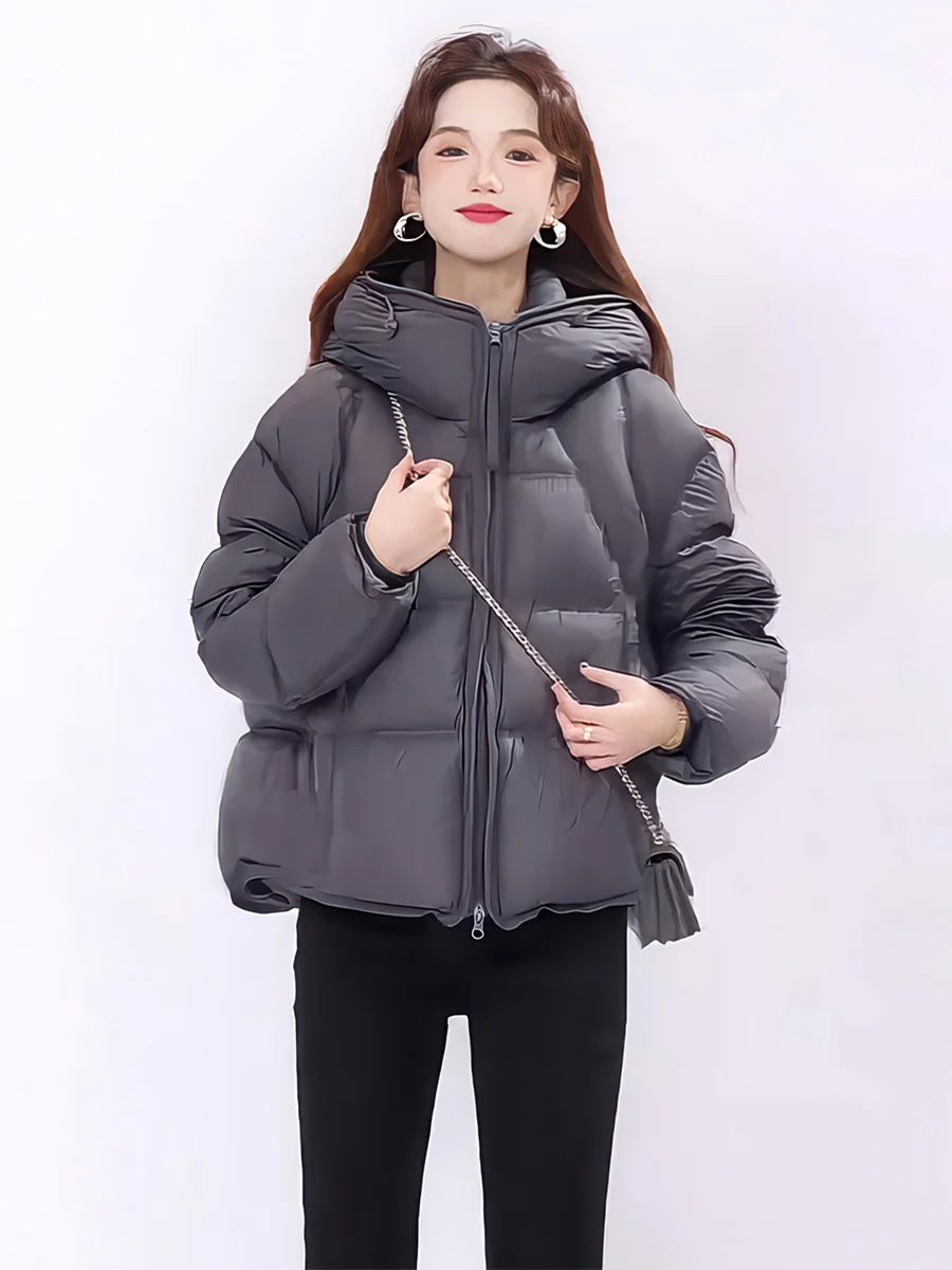 

Women's ort Hooded down Jaet 2025 Winter Thi Warm 90% White Du Feather Bread Sle Coat Casual Urban Faion