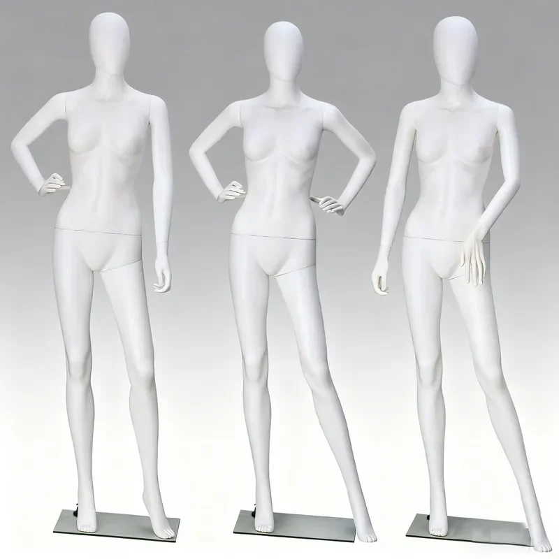 White Full Body Female Mannequin for Bridal Shop Window Display Plastic Dummy Model Stand for Clothing and Underwear Showcase