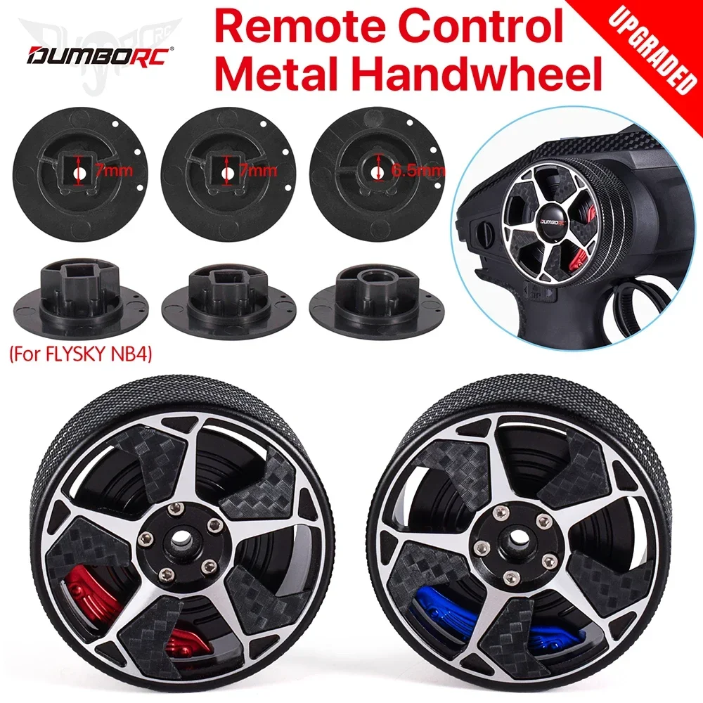 DUMBORC Upgrade Metal Handwheel Direction Steering Wheel Transmitter with Brake Pads Foam Sponge Cover for RadioLink Flysky Part
