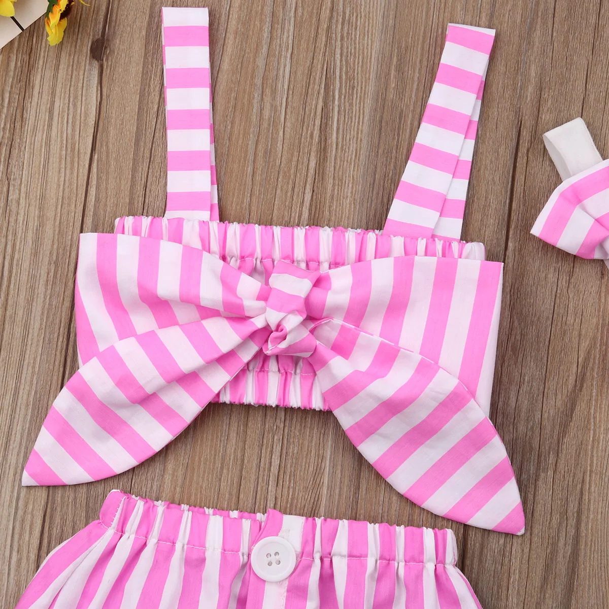 Summer Newborn Baby Girl Cute Pink Clothes 2PCS Cotton Sleeveless Stripe Tops+Tutu Skirt Summer Outfits