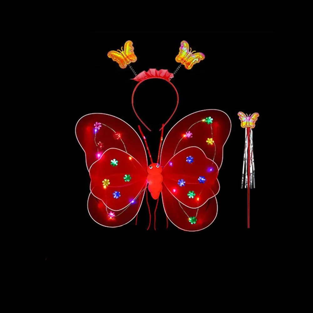 Wings Easter Valentines Day 2-8year Girls Skirts LED Children Costume Props Angel Luminous Wings Flashing Butterfly Skirt