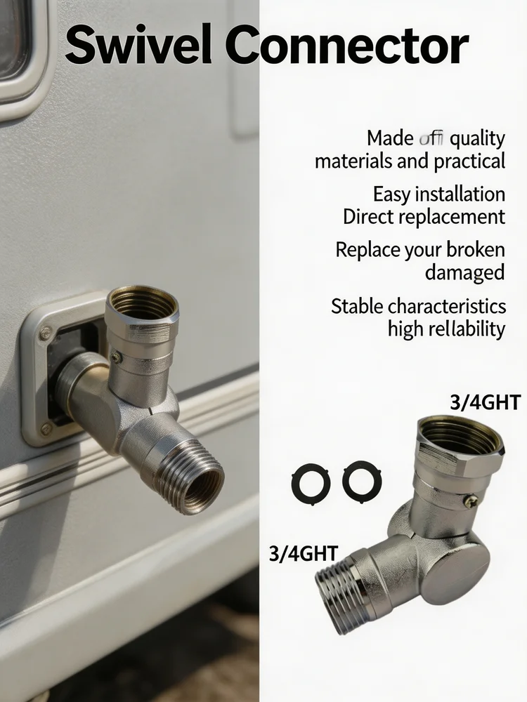 Automotive Parts Connector Adjustable 180° 360° Brass 3/4inch Car Parts Car Accessories Vehicle Accessories