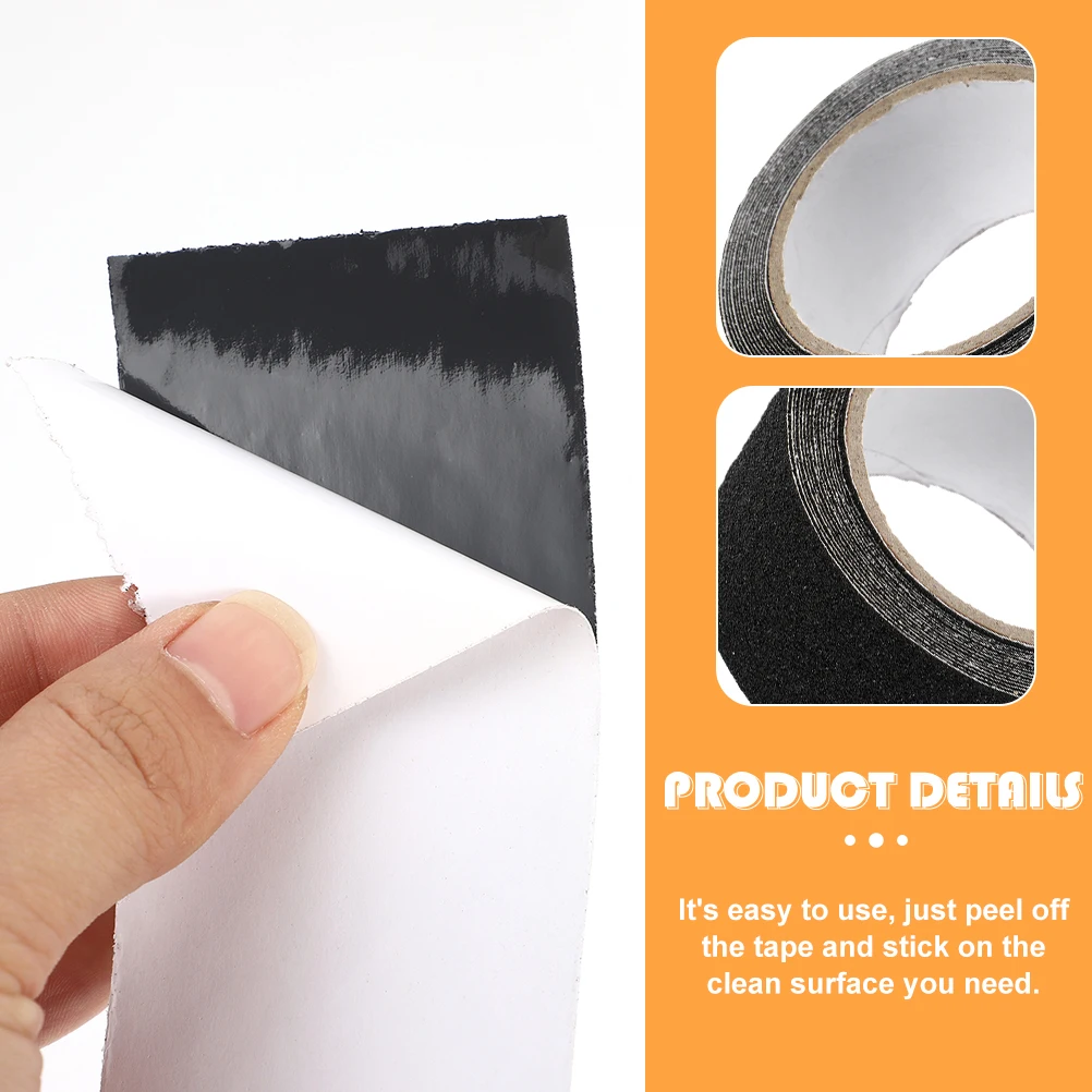 

2 Rolls Matte Black Stair Treads Tape Waterproof Non Slip Floor Tape for Home Safety Traction Step Surface Protection